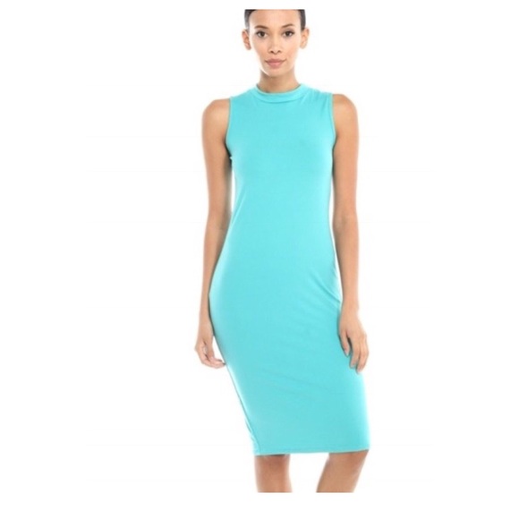 Jade Mock Neck Dress - Picture 2 of 2